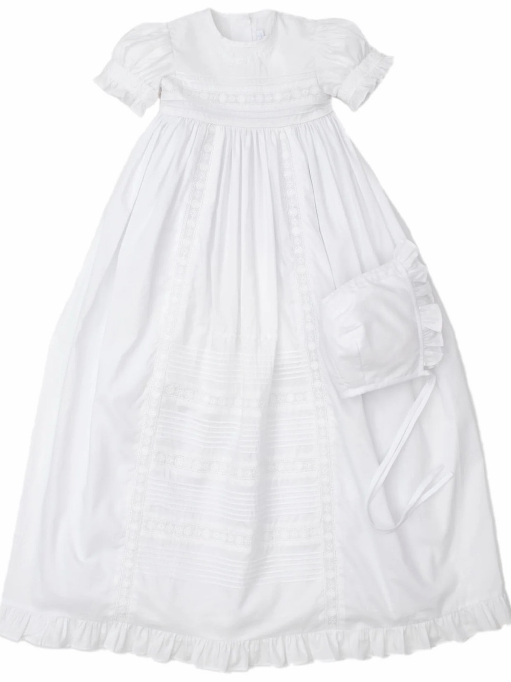 Kissy Kissy White Nicole Christening Gown & Hat Set